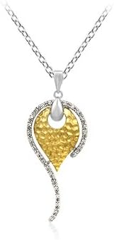 Abstract Hammered Cz Pendant