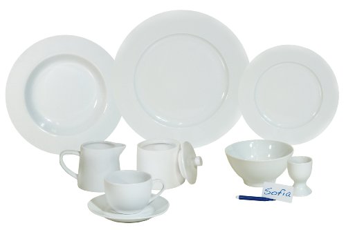 ARTE VIVA 14795 Kaffee und Tafelservice Massimo Piu, 51-teilig, Porzellan, rund, weiß, Design by Matteo Fabrini ARTE VIVA 14795 Kaffee und Tafelservice Massimo Piu, 51-teilig, Porzellan, rund, weiß, Design by Matteo Fabrini