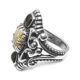 Carolyn Pollack Sterling Silver Picture Jasper and Smoky Quartz Durango Ring