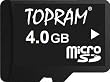 4GB microSD card for mobile phones with SD adapter by TOPRAM