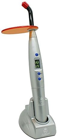 Wireless LED Curing Light Lamp 1000mw/cm2 Digital Display Blue Light (Plus 2pcs Light Guide Rods and 2pcs Shields) (Only Curing light+1 pcs Light Guide)