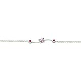 Sterling Silver Cubic Zirconia Rolo Link Bracelet 6