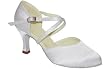 White Satin Wedding Ballroom Dancing Dance Shoe Carol