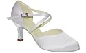 White Satin Wedding Ballroom Dancing Dance Shoe Carol