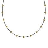Vermeil (24K Gold over Sterling Silver) and Sterling Silver Two Tone Bar and Bead Necklace