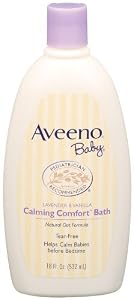 Aveeno Baby Calming Comfort Bath, Lavender & Vanilla, 18 Ounce (Pack of 2)