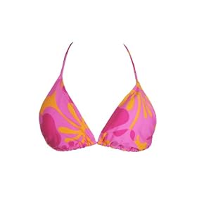 Buy Beach Lingo Tropical Pink Triangle Bra Swim Top L by Beach Lingo
