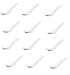 Set of 12 White Porcelain Soup Salad Spoons - 5 Inches