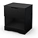South Shore Trinity 1-Drawer Nightstand, Pure Black with Cut-Out Handles
