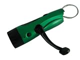 Hand Crank Metal Green Dynamo 5 Leds Flashlight with Personal Alarm and Car Charges Function