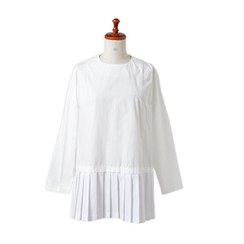 (マルシャルテル)MARECHAL TERRE プリーツコットンブラウス“pleats blouse” zmt164bl327