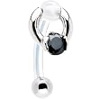 Black Zirconia Circular Drop Bioplast Intimate Piercing