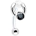 Black Zirconia Circular Drop Bioplast Intimate Piercing