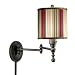 Swing arm lamp olde bronze finish striped shade