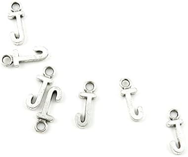 150 PCS Jewelry Making Charms G4FR8W Alphabet J Antique Silver Tone Necklace Bracelet Repair Bulk Lots Pendant Findings