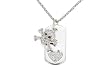 Sterling Silver Cubic Zirconia "Statements" Skull Charm & Heart Dog Tag by Crislu, 16"-18"