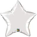 Foil Solid Colour Balloons | 20 Silver Star Foil
