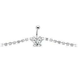Clear Glitzy Gem Butterfly Belly Chain