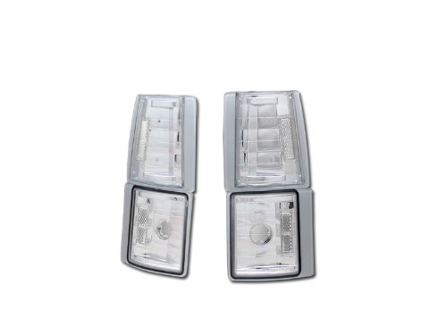 Topline Autopart Chrome Clear Signal Parking Corner Lights Lamps K2 94-00 Gmc C10 C/K Pickup/Suv