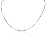 Italian Sterling Silver 1.2MM Box Link Chain Necklace 16