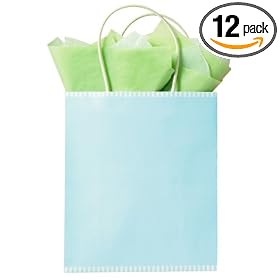 The Gift Wrap Company Zen Rain Two-tone Kraft Tote Gift Bag (Pack of 12)
