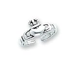 Sterling Silver Antiqued Claddagh Toe Ring