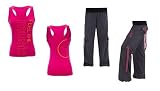 Zumba Samba Cargo Pants (Gray) + Racerback Top (Pink)