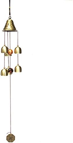 Premium 6 Brass Wind Bells with Phoenix and Dragon by Wind Gems