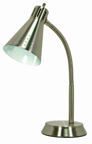 Satco Products 60/829 Small Goose Neck Desk Lamp, Brushed Nickel