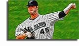 Completely Handpainted Baseball Sport Painting, Marlins Art, Oil on Canvas, with Option to Paint from Any Other Favorite Photograph or Picture, Unframed, Size 20" x 30" inch
