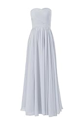 Strapless Lace-Up Floor Length Chiffon Evening Dress/Bridesmaid Dress/Wedding Party Dress 