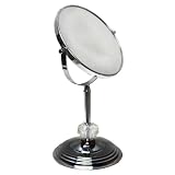 Aquatico Como Double Face Adjustable 5X Pedestal Vanity Mirror, Straight Stem with Acrylic... by 