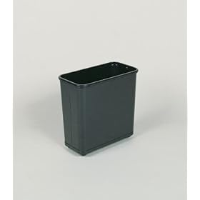 Rectangular Wastebasket, 30 Quart, Fire Safe Steel, 17x8x15, Black URIWB30RBK