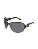 Gucci - Gucci Signature Bow Oversize Round Metal Sunglasses shiny black/smoke