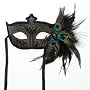 Black Venetian Half Feather Mask by Century Novelty
