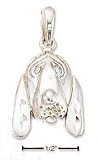 Sterling Silver Diamond Cut Hound Dog Face Charm
