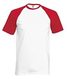 Short Sleeve Baseball T-Shirt Red/White Large