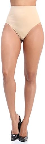 FANDSWAY Women's Shapewear Hi-Waist Brief Firm Control Panties (MEDIUM, NUDE)