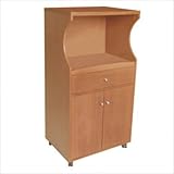 Microwave Cart with Cabinet in Cherry