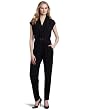 AK Anne Klein Womens Cap Sleeve V-neck Jumpsuit