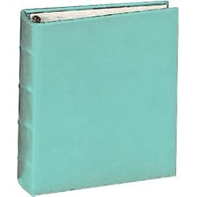 The Post Impressions System standard 3-ring Saffiano Aqua eco-leather binder unfilled - 8.5x11