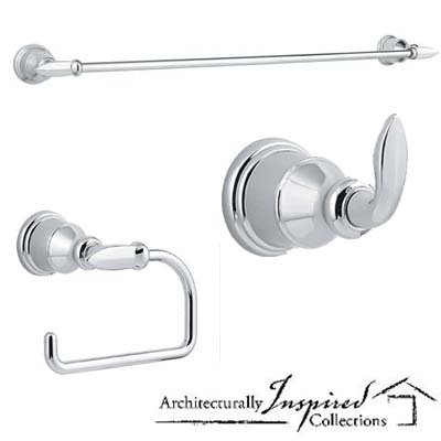 Price Pfister Avalon 3 Piece Bathroom Accessory Set Polished Chrome