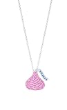 Sterling Silver Medium Flat Back Shaped Pink CZ Rose Gold Plated Hershey's Kiss