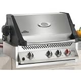 Napoleon Built-In Series BIPT450RBNSS3 30 Built-in Gas Grill with 694 sq. in. Cooking Surface, 61000 Total BTU, 3 Bottom Burners, Infrared Rear Rotisserie Burner and WAVE Rod Cooking Grids: Stainless Steel: Natural Gas
