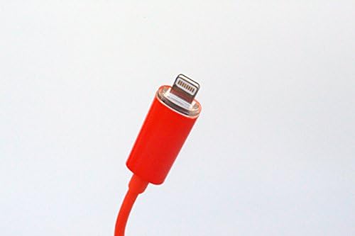 LED iPhone iPad Charging Cable With Duel Port USB Wall Plug Two USB Ports - 2.1A for iPhone iPad and 1.0A for Samsung and other devices - High Speed Charging Lead with LED Tip Shows Charging or Charged With Plug in Wall Charger Complete Package to Charge your iPhone iPad Generation 5 (Orange)
