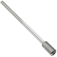 PFERD Cylindrical Carbide Bur, Long-Length, Uncoated (Bright) Finish, Double Cut, End Cut End
