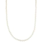 14k Yellow Gold 5.5-6mm White Freshwater Cultured AA Quality Pearl Necklace, 60