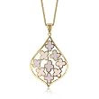 14kt Gold-Plated Floral Pendant with Chain
