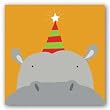 Peek-a-Boo VIII Hippo by Yuko Lau 12"x12" Art Print Poster