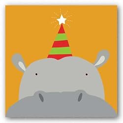 Peek-a-Boo VIII Hippo by Yuko Lau 12"x12" Art Print Poster